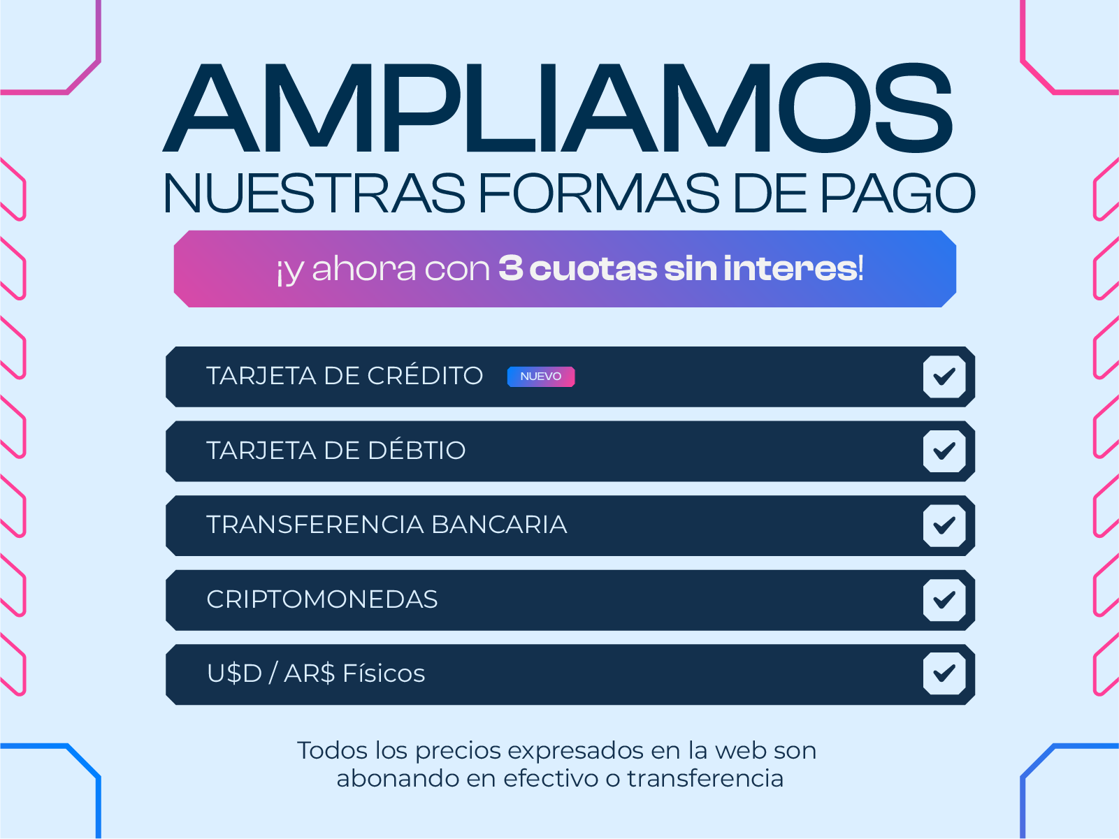 Banner Tarjetas y Pagos TecStore